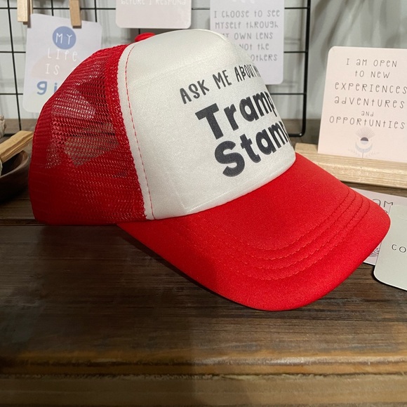 ASK ME ABOUT MY TRAMP STAMP trucker hat - Picture 2 of 4